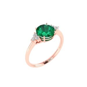 Triple Diamond Emerald Splendor Ring in 18K Gold