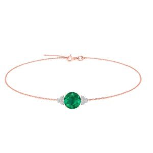 Trinity Sparkle Emerald Majesty Bracelet in 18k Gold