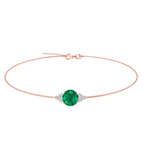 Trinity Sparkle Emerald Majesty Bracelet in 18k Gold