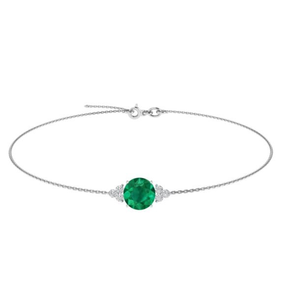 Trinity Sparkle Emerald Majesty Bracelet in 18k Gold