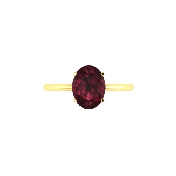 Minimalist Oval Garnet Ring in 18K Yellow Gold (2.8ct)