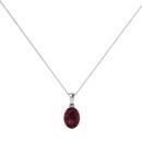 Minimalist Oval Garnet Pendant in 18K White Gold (2.8ct)