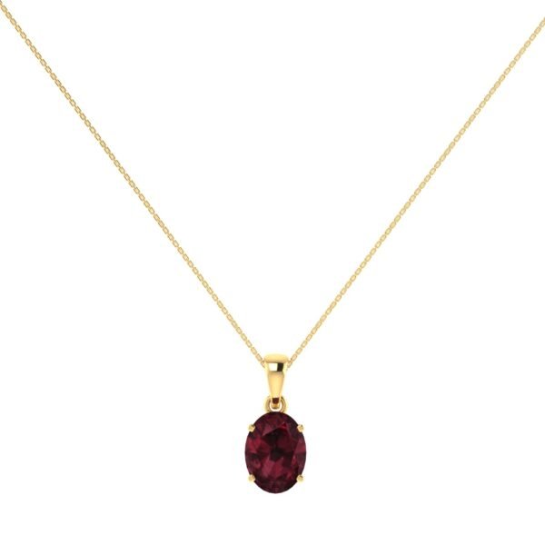 Minimalist Oval Garnet Pendant in 18K Yellow Gold (2.8ct)