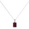 Minimalist Emerald-Cut Garnet Pendant in 18K White Gold (2.8ct)