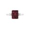 Minimalist Emerald-Cut Garnet Ring with Elegant Diamond Side Accents in 18K White Gold (2.8ct)