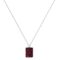 Minimalist Emerald-Cut Garnet Necklace with Elegant Diamond Side Accents in 18K White Gold (2.8ct)