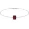 Minimalist Emerald-Cut Garnet Bracelet with Elegant Diamond Side Accents in 18K White Gold (2.8ct)