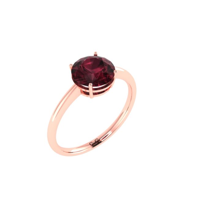 Radiant Garnet Glow Ring in 18K Gold