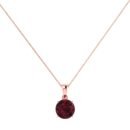 round garnet pendant in 18k gold