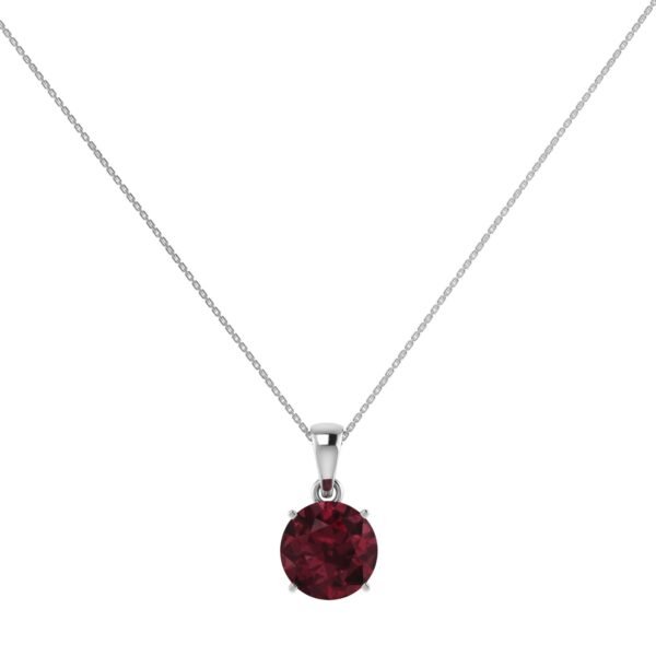 Scarlet Splendor Round Garnet Pendant in 18K Gold