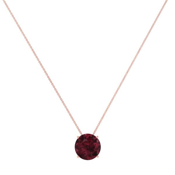 Gilded Garnet Round Necklace in 18k Gold