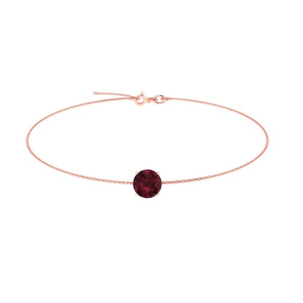 Crimson Radiance Round Garnet Bracelet in 18k Gold