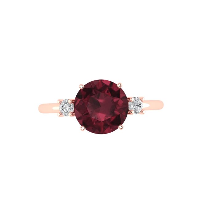 Diamond Accent Garnet Brilliance Ring in 18K Gold