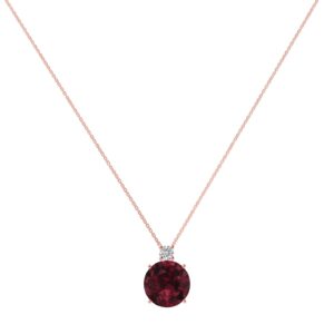 Diamond Crest Garnet Necklace in 18k Gold