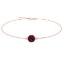 Garnet Diamond Halo Bracelet