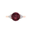 Triple Diamond Garnet Splendor Ring in 18K Gold