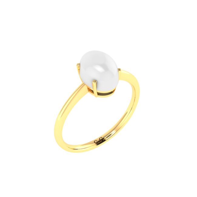 Minimalist Oval Moonstone Ring in 18K Yellow Gold (2.8ct)