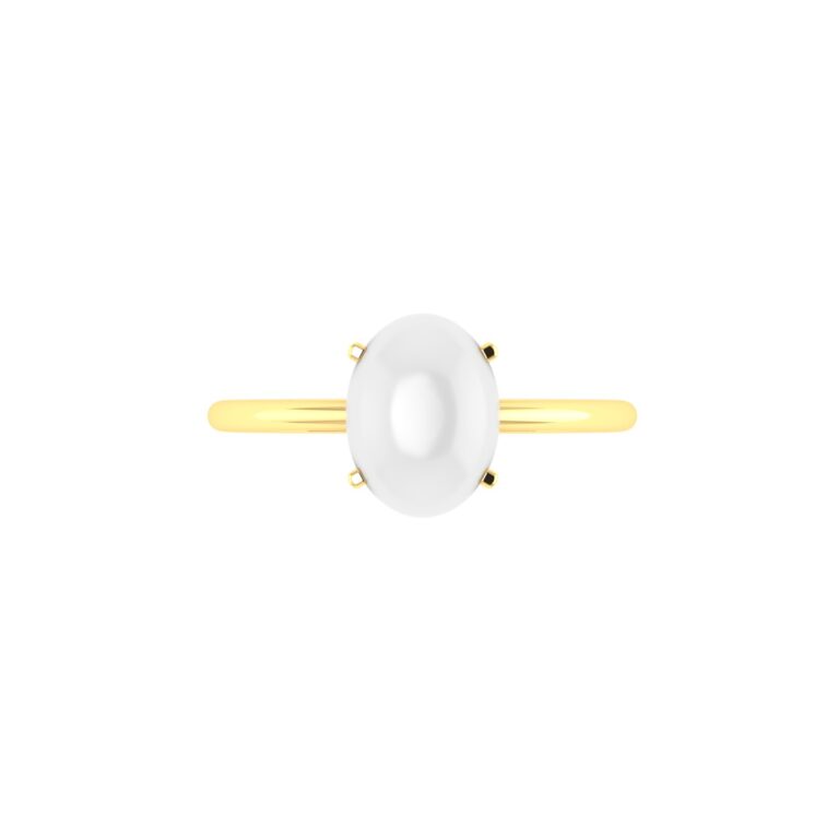Minimalist Oval Moonstone Ring in 18K Yellow Gold (2.8ct)