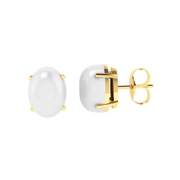 Minimalist Oval Moonstone Earrings in 18K Yellow Gold (5.6ct)