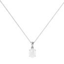 Minimalist Oval Moonstone Pendant in 18K White Gold (2.8ct)