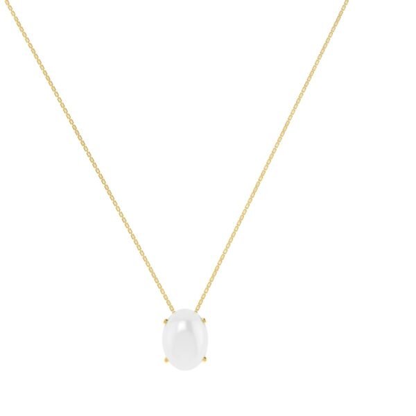Minimalist Oval Moonstone Necklace in 18K Yellow Gold (2.8ct)