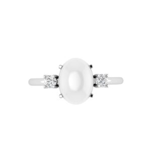 Minimalist Oval Emerald Pendant in 18K White Gold (0.28ct)