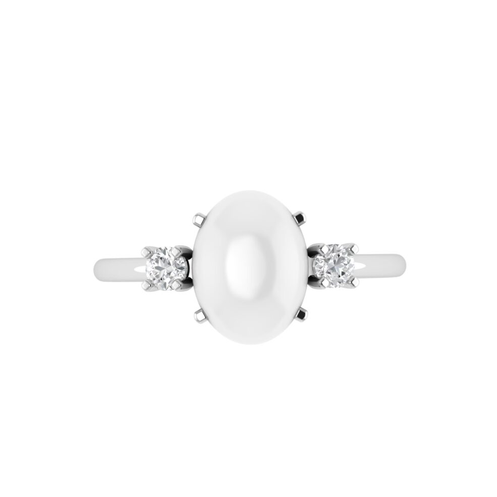 Minimalist Oval Emerald Pendant in 18K White Gold (0.28ct)