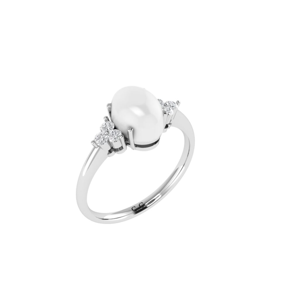 Minimalist Oval Garnet Pendant in 18K White Gold (0.25ct)