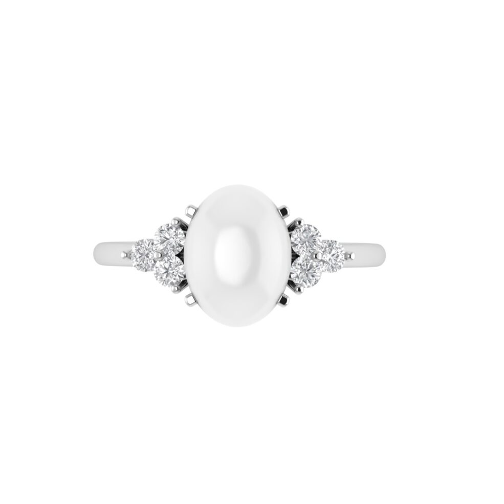 Minimalist Oval Garnet Pendant in 18K White Gold (0.25ct)