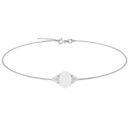 Minimalist Oval Opal Pendant in 18K White Gold (0.28ct)