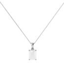 Minimalist Emerald-Cut Moonstone Pendant in 18K White Gold (2.8ct)