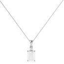 Minimalist Emerald-Cut Moonstone Pendant with Elegant Diamond Side Accents in 18K White Gold (2.8ct)