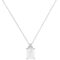 Trio Minimalist Emerald-Cut Moonstone Necklace with Elegant Diamond Side Accents in 18K White Gold (2.8ct)
