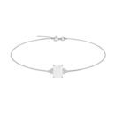 Trio Minimalist Emerald-Cut Moonstone Bracelet with Elegant Diamond Side Accents in 18K White Gold (2.8ct)