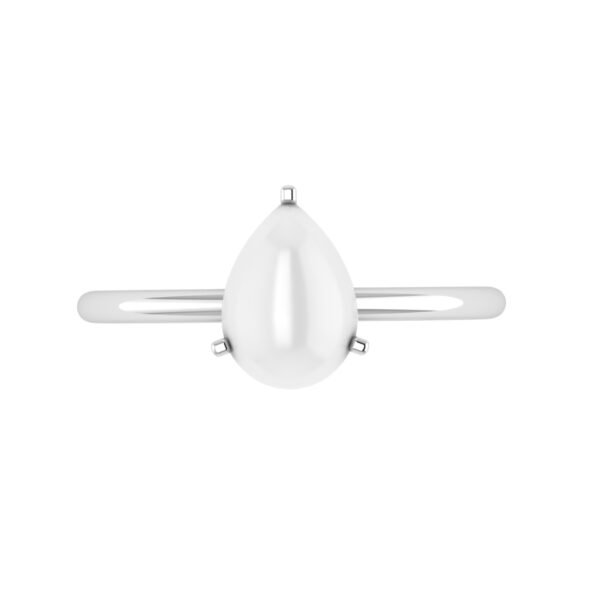 Minimalist Pear Moonstone Ring in 18K White Gold (2.8ct)