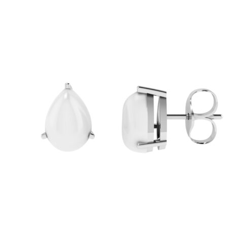 Minimalist Pear Moonstone Earrings in 18K White Gold (5.6ct)