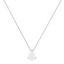 Minimalist Pear Moonstone Necklace in 18K White Gold (2.8ct)