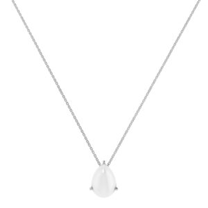 Minimalist Pear Moonstone Necklace in 18K White Gold (2.8ct)