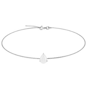 Minimalist Pear Moonstone Bracelet in 18K White Gold (2.8ct)