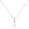 Minimalist Pear Moonstone and Sparkling Diamond Pendant in 18K White Gold (2.8ct)