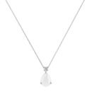 Minimalist Pear Moonstone and Sparkling Diamond Necklace in 18K White Gold (2.8ct)