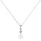 Minimalist Pear Moonstone and Sparkling Diamond Pendant in 18K White Gold (2.8ct)