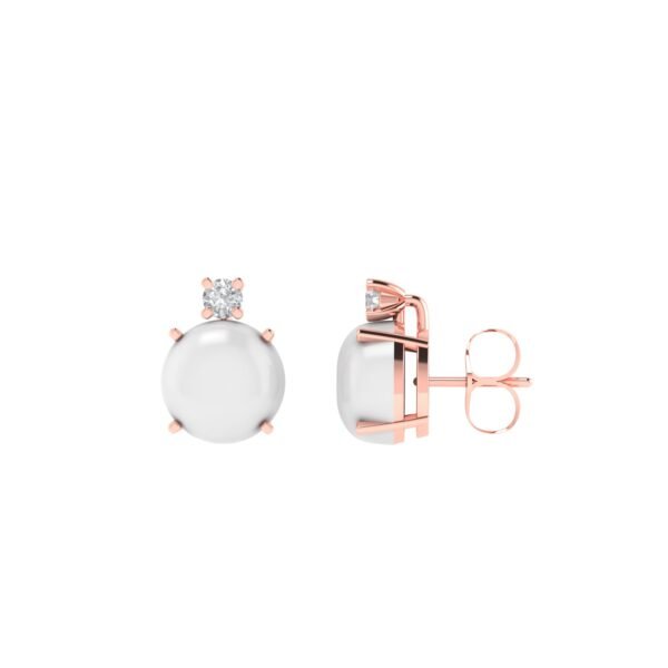 Twilight Sparkle Moonstone Diamond Earrings in 18k Gold