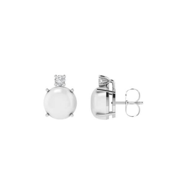 Twilight Sparkle Moonstone Diamond Earrings in 18k Gold