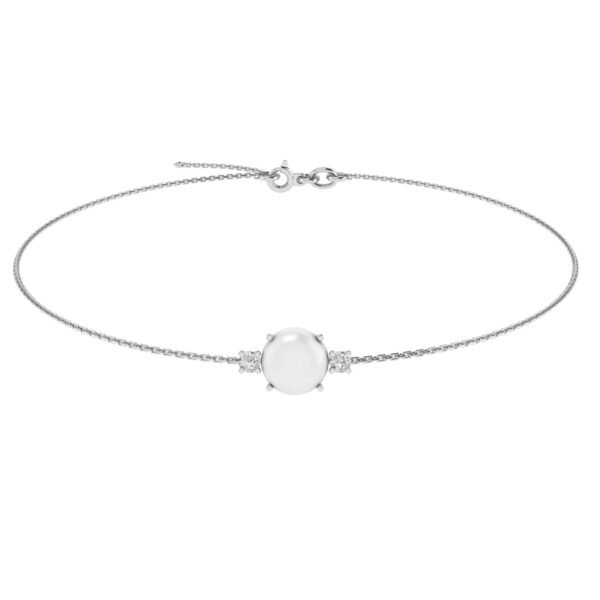 Diamond Halo Lunar Glow Moonstone Bracelet in 18k Gold