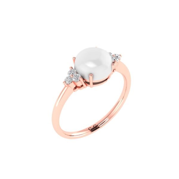 Triple Diamond Moonstone Splendor Ring in 18K Gold - Image 2