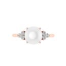 Triple Diamond Moonstone Splendor Ring in 18K Gold