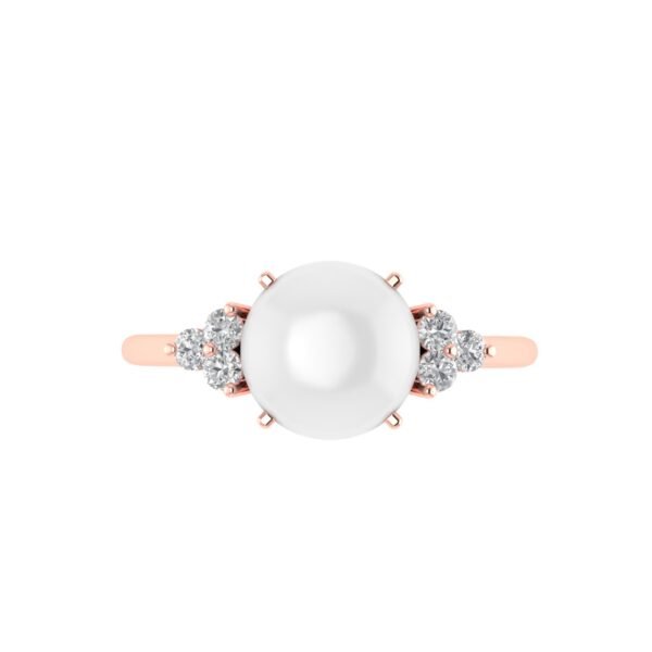 Triple Diamond Moonstone Splendor Ring in 18K Gold