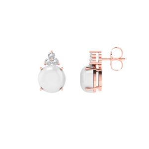 Luna Harmony Moonstone Diamond Earrings in 18k Gold