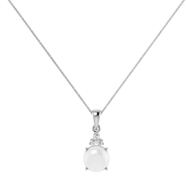 Stellar Brilliance Round Moonstone Pendant in 18K Gold